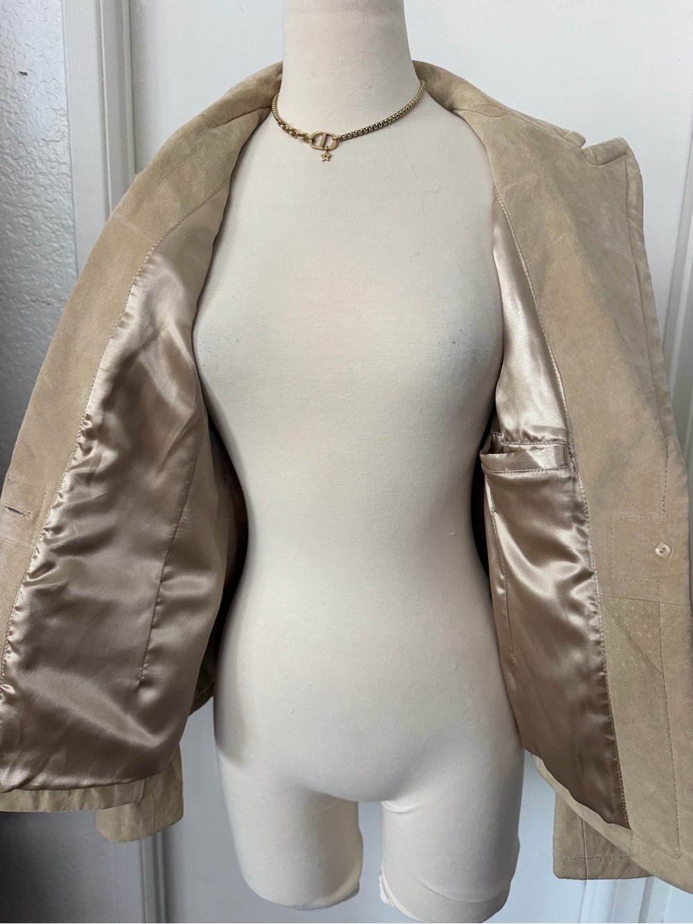 Beige Suede leather Jacket